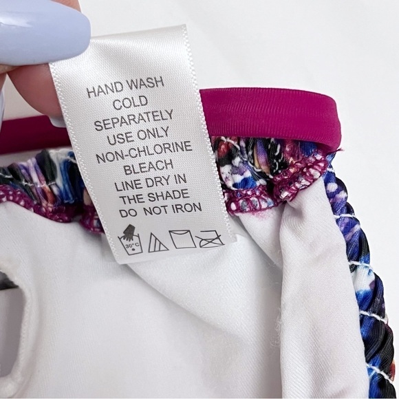 Swimsuits for All Smocked Tie Dye Triangle Bikini Set Size 14/16 - Picture 6 of 10